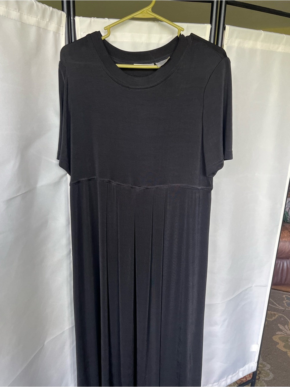 Kathie Lee Collection Black Short-Sleeve Maxi Dress 16W